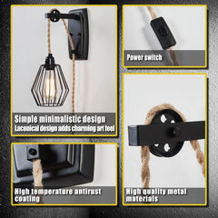 ENCOFT Stenska svetilka z vtičem in stikalom