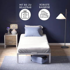 DREAMZIE kovinska postelja z letvenim dnom - 90 × 200 cm