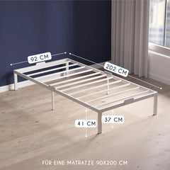 DREAMZIE kovinska postelja z letvenim dnom - 90 × 200 cm