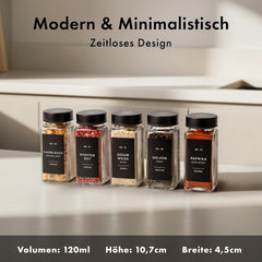 24x EDELHAUS stekleni kozarčki za začimbe 120ml