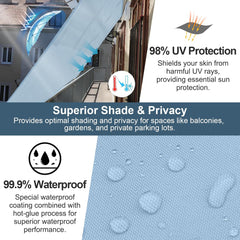 COOL AREA vodoodporno pravokotno senčno jadro – 2,5 × 2,5 m