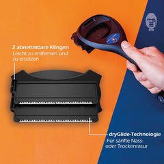 2.0 ročni brivnik za hrbet in telo z dvojnim rezilom