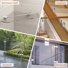 Komplet 5 nosilcev za steklo iz nerjavečega jekla z 2 imbus ključema