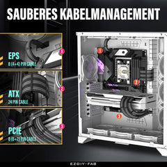 EZDIY-FAB komplet podaljškov napajalnih kablov za urejen in zmogljiv PC sistem