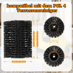 2x ENHON krtačni valj za čiščenje kamnitih površin brez čistilnika