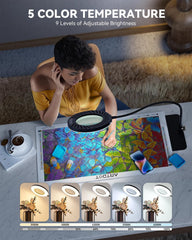 ARTDOT LED povečevalna svetilka s stojalom in 5 načini svetlobe - 10x povečava