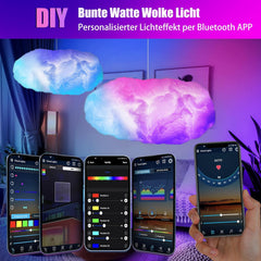 LICHASER RGB oblačna LED svetilka z Bluetooth in daljincem 60cm