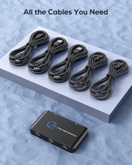 USB stikalo HDMI za 2 računalnika, tipkovnico, miško, z 2 USB kabloma in 2 HDMI kabloma