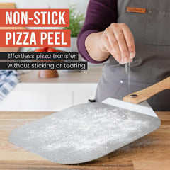 CHEF POMODORO 30 cm aluminijasta lopatica za pico z zložljivim lesenim ročajem