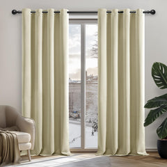 DECONOVO set 2 zatemnitvenih termo bež zaves - 160 × 132 cm