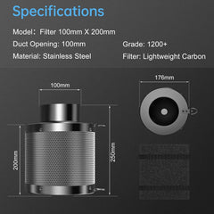 HON&GUAN ogleni filter 100 mm za prezračevanje