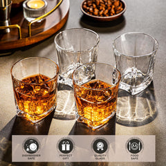 AMISGLASS darilni komplet kristalnih kozarcev za viski - 4 kosi, 300 ml