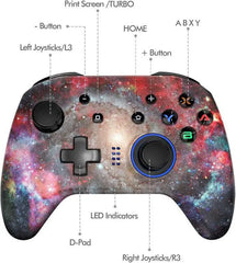 Brezžični Igralni kontroler za Nintendo Switch/Switch Lite/Switch OLED, z 4 programabilnimi tipkami, dvojnim vibriranjem, turbo funkcijo, LED lučko