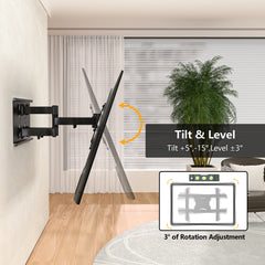 BONTEC stenski nosilec za TV 37–80” nosilec z dvojno roko - do 65 kg