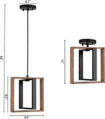 minifair Viseča Svetilka iz Lesa in Kovine 24 cm