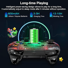 Brezžični Igralni kontroler za Nintendo Switch/Switch Lite/Switch OLED, z 4 programabilnimi tipkami, dvojnim vibriranjem, turbo funkcijo, LED lučko