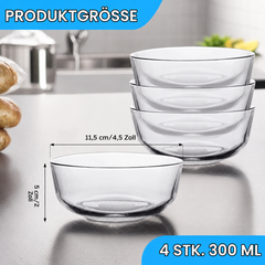 Umllpet Steklene Skledice 300 ml 4 Kosi
