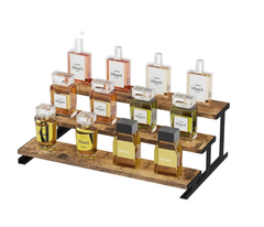LIFEWIT Leseni organizator za parfume s kovinskim stojalom s 3 nivoji - 35 cm