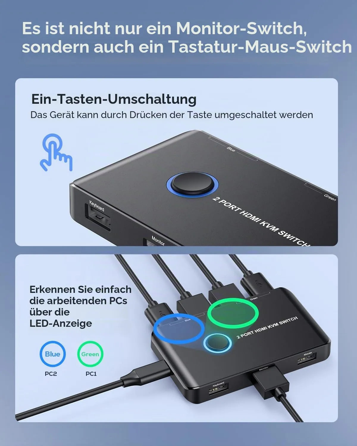 ABLEWE HDMI KVM Stikalo 20 x 12 x 3 cm