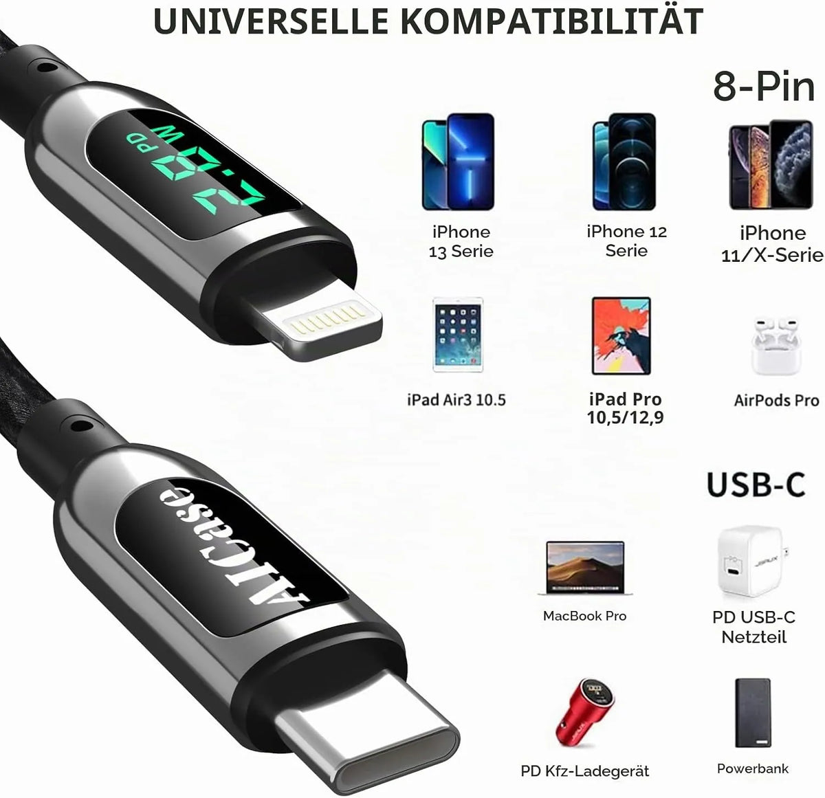 AICase USB C na Lightning Kabel 1,2 m