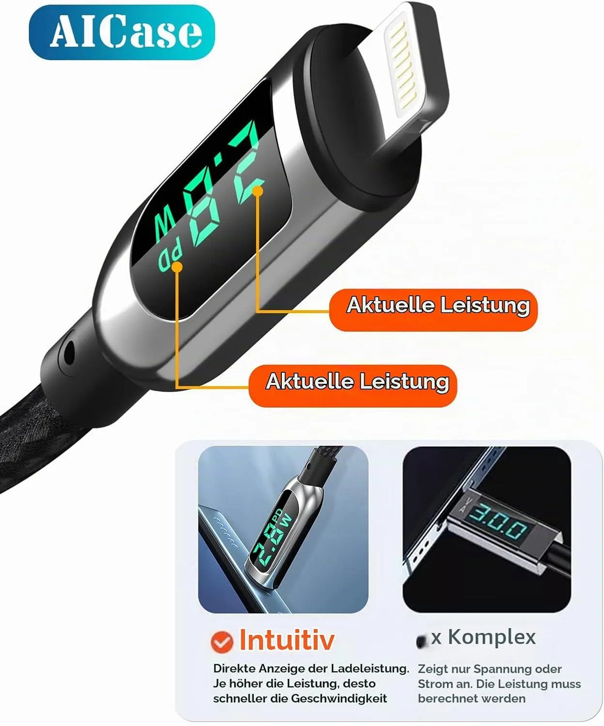 AICase USB C na Lightning Kabel 1,2 m