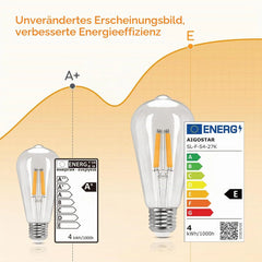 Aigostar LED Sijalka E27 ST64 6 Kosov