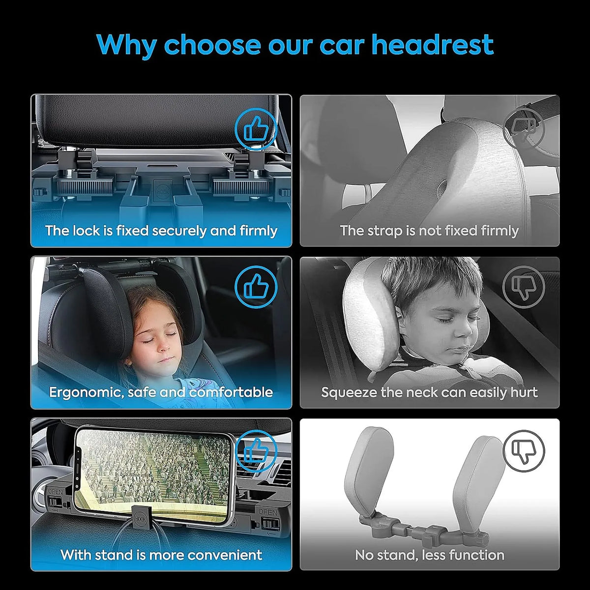 Aipwerer Avto Vzglavnik Za Otroke In Odrasle Siv 1 Kos