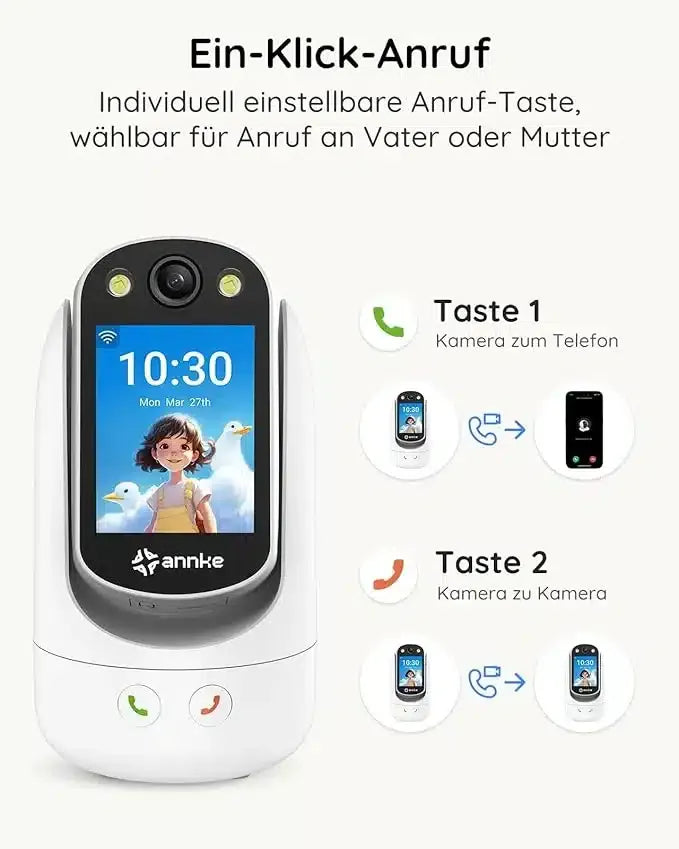 ANNKE Notranja WiFi Nadzorna Kamera z Zaslonom 2,8″
