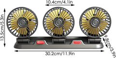 Avto Ventilator 12 V s Tremi Glavami 30,2 x 9,8 x 13,5 cm