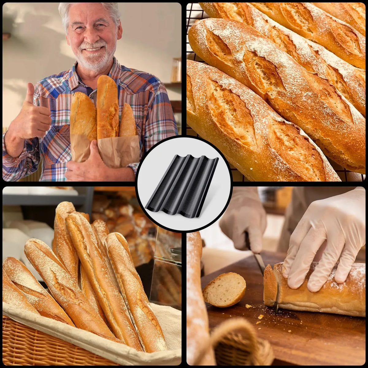 Baguette Backform za 3 Baguette, 38 x 25 cm