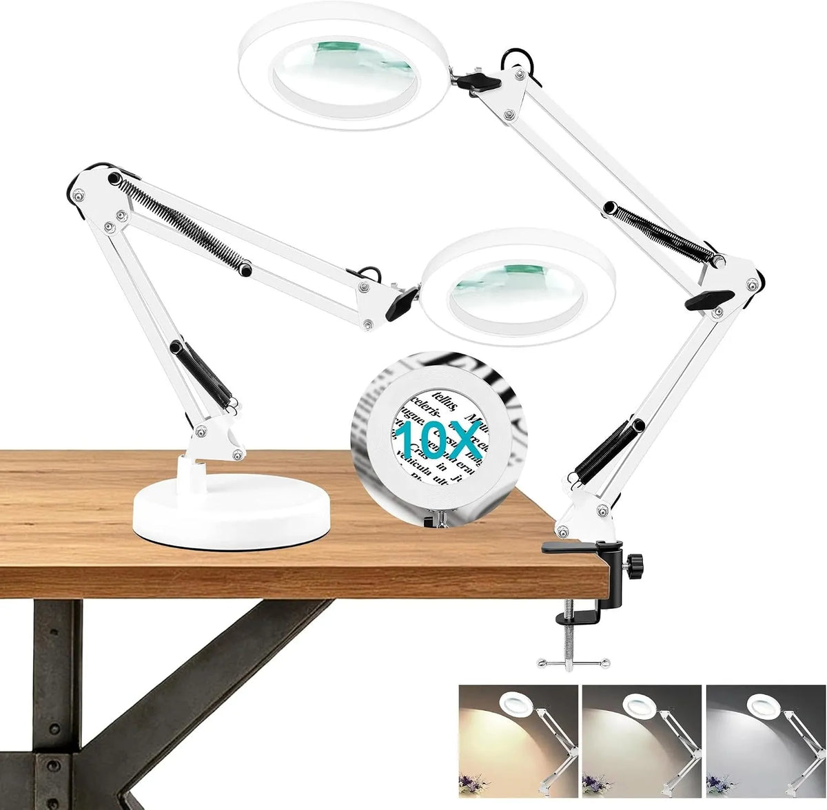 Baishengmaoyi LED Povečevalna Lupa s Svetilko in Stojalom 15x15 cm