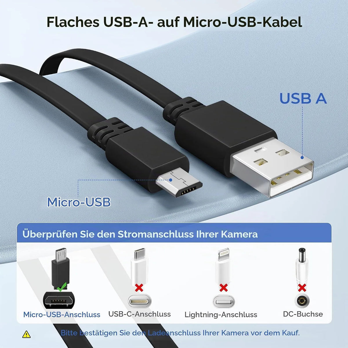 BASESAILOR Ploščati Micro USB Kabel 3 m 2 Kosa