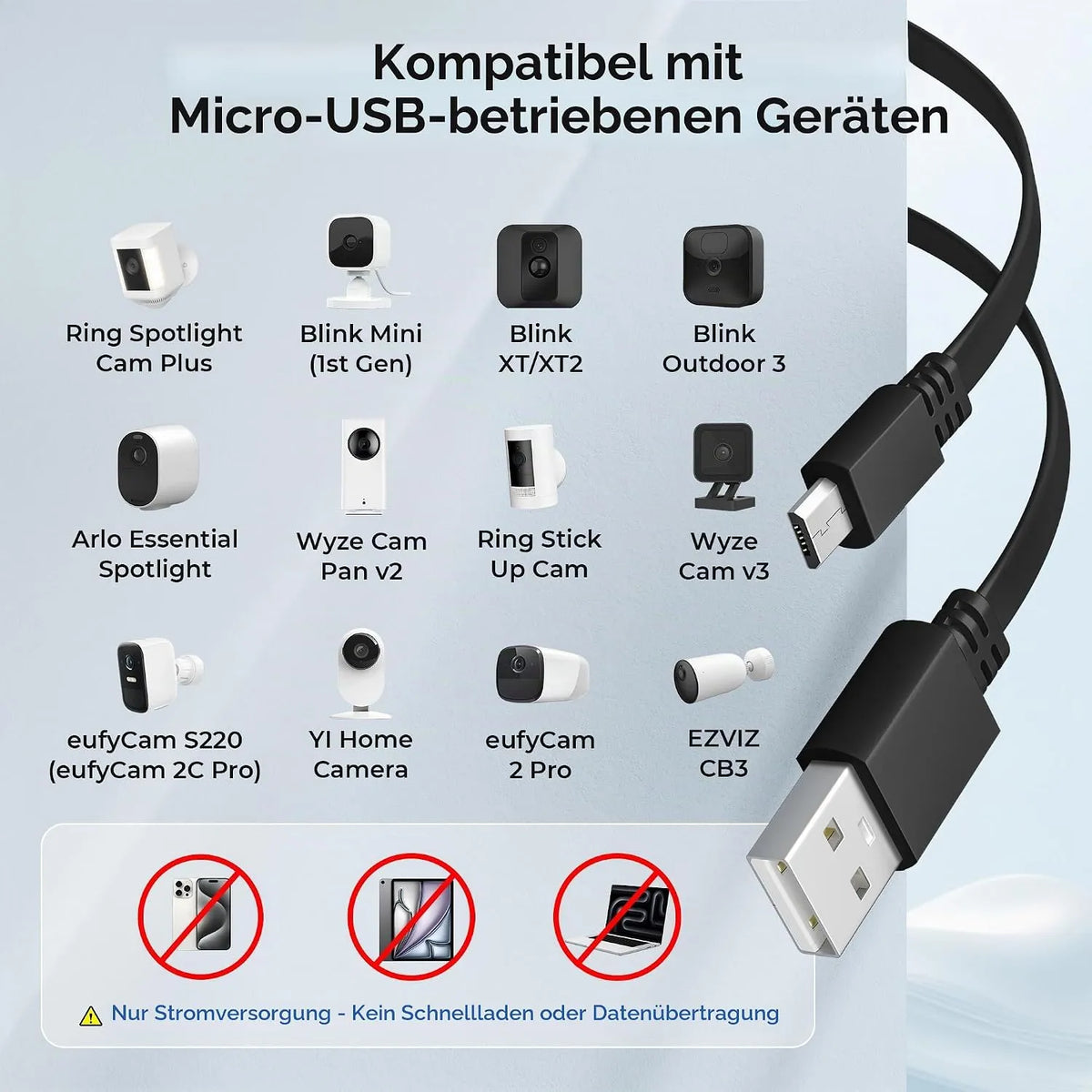 BASESAILOR Ploščati Micro USB Kabel 3 m 2 Kosa