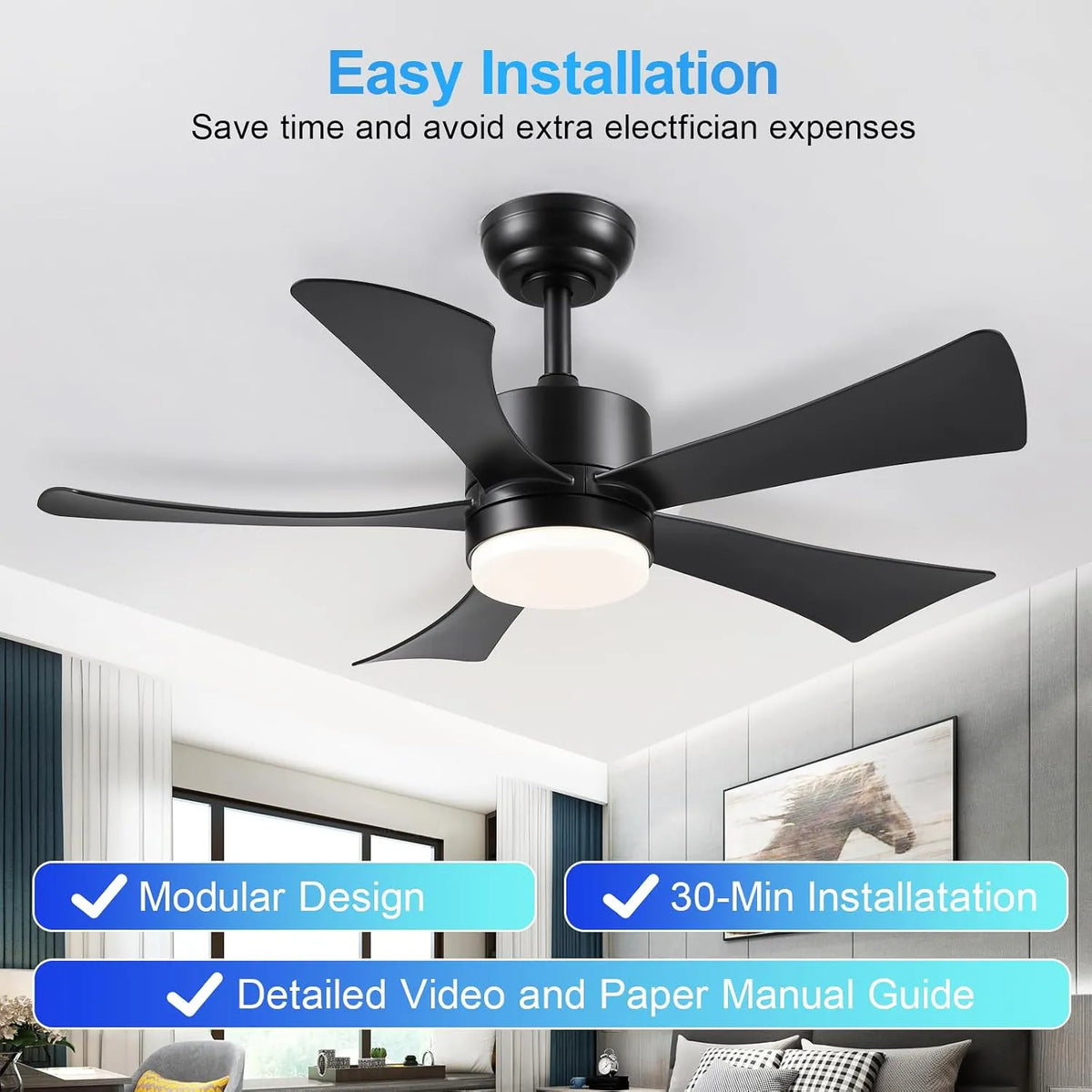 BayDay Stropni Ventilator z Lučjo 106.7 cm