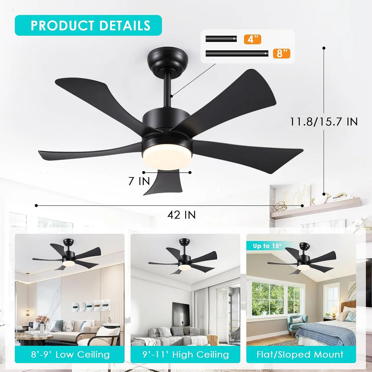 BayDay Stropni Ventilator z Lučjo 106.7 cm