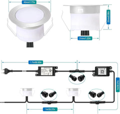 Bluetooth LED Vgradna Talna Svetilka 4,5 cm 10 Kosov