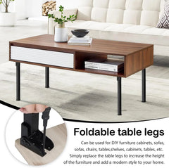 BONJUME Zložljive Kovinske Noge za Mizo 50 cm 4 Kosi