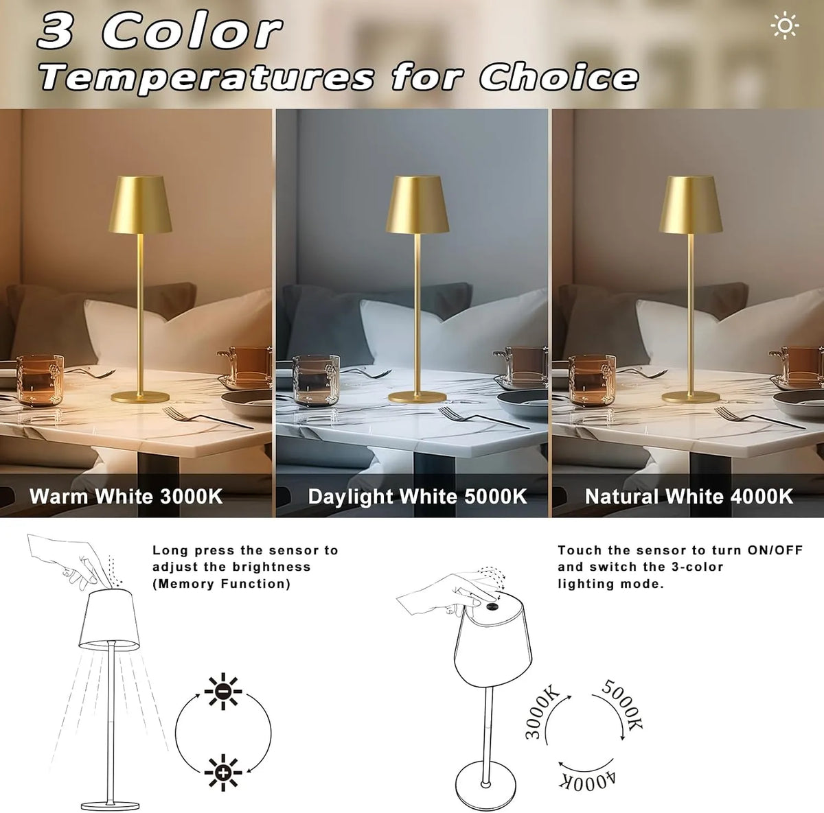 Brezžična LED Namizna Svetilka 38.4 cm