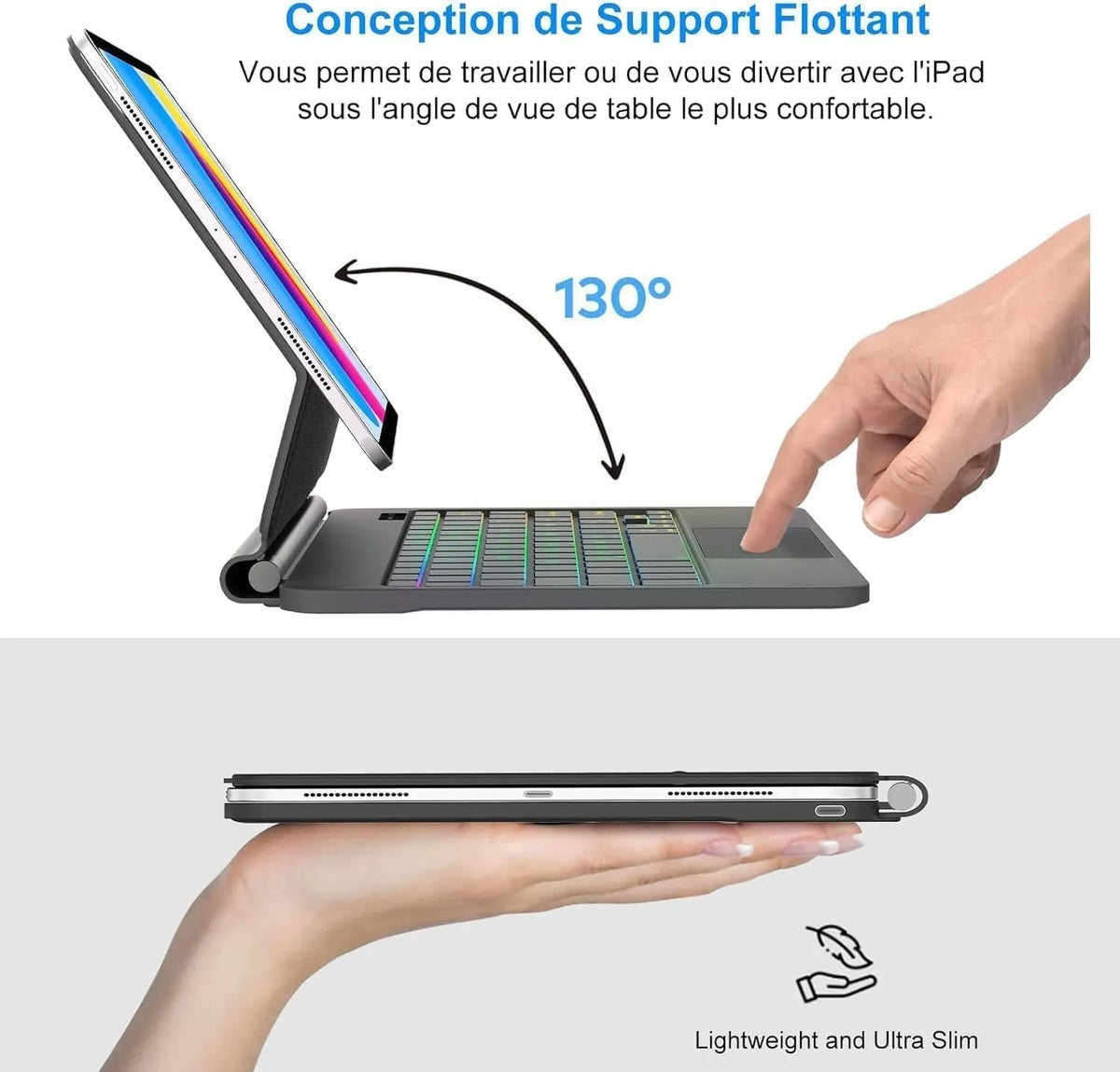 Brezžična Tipkovnica z Osvetlitvijo za iPad 10 in 11 1 Kos