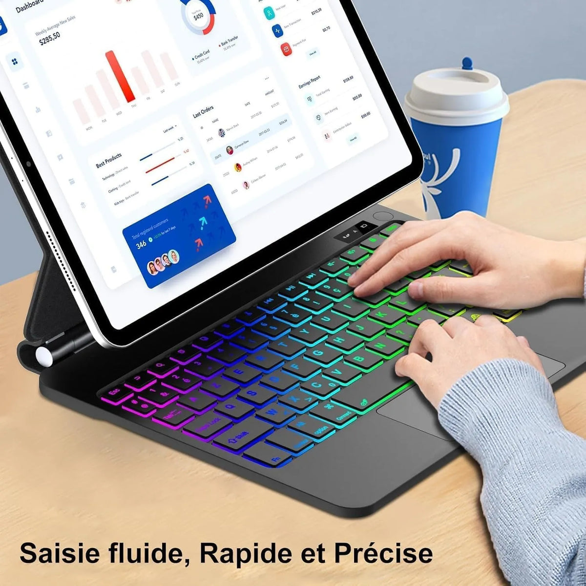 Brezžična Tipkovnica z Osvetlitvijo za iPad 10 in 11 1 Kos