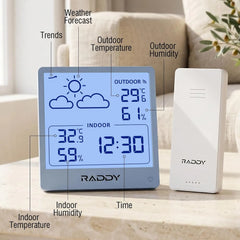 Brezžična Vremenska Postaja Termometer Higrometer 12.7 cm