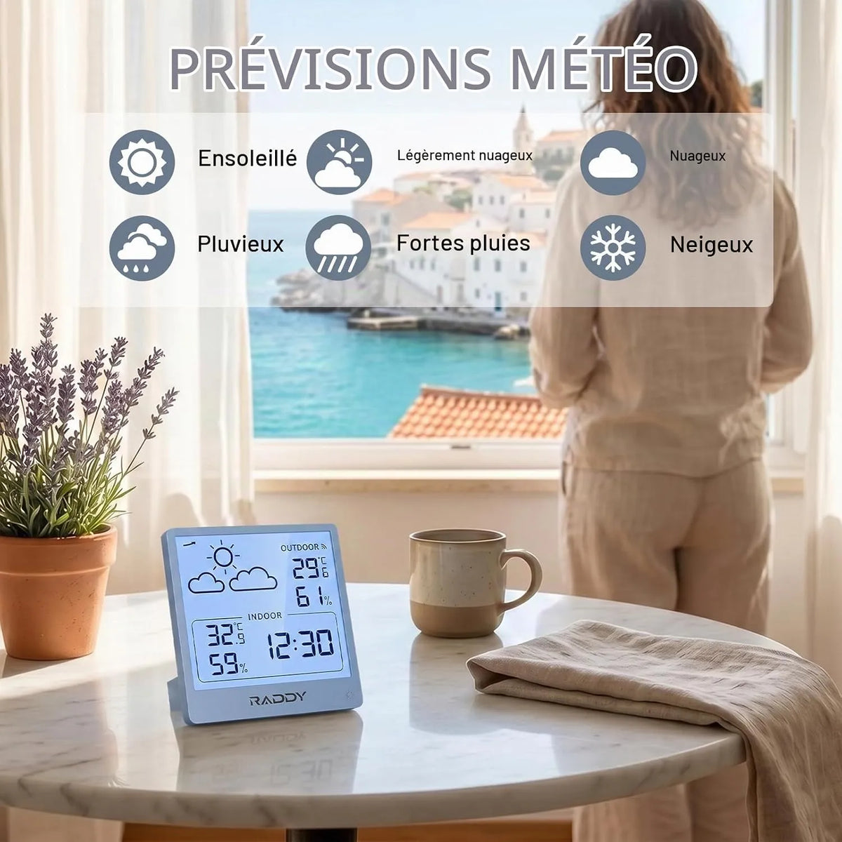 Brezžična Vremenska Postaja Termometer Higrometer 12.7 cm