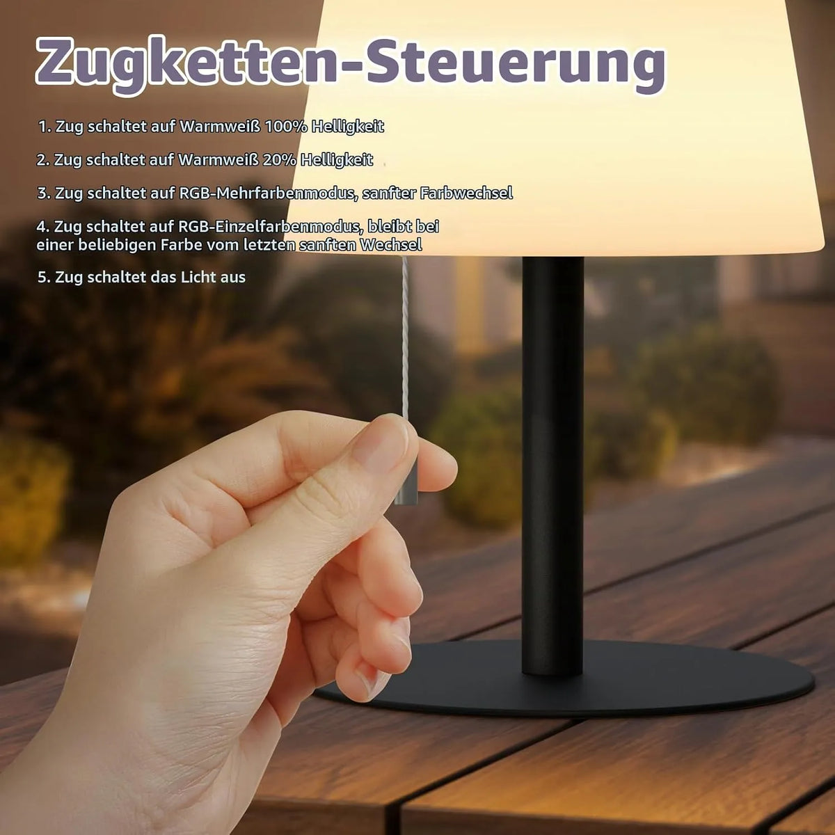 Brezžična Zunanja LED Namizna Svetilka RGB 2 Kosa