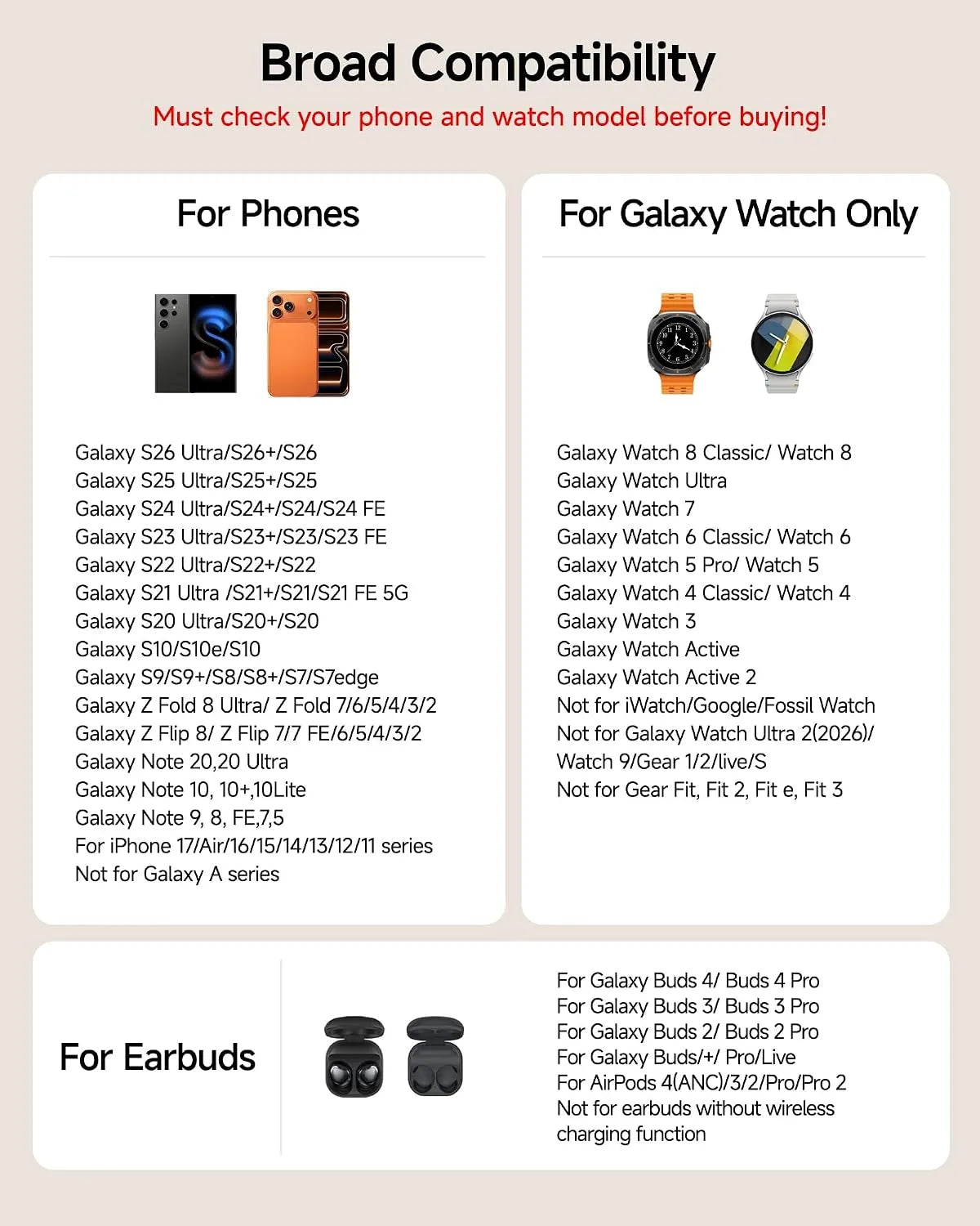 Brezžični polnilnik 3 v 1 za Samsung Galaxy