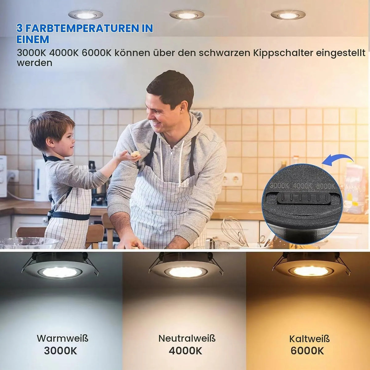 cloksh Vgradne LED Luči 5W IP44 230V B0DG97X3VN