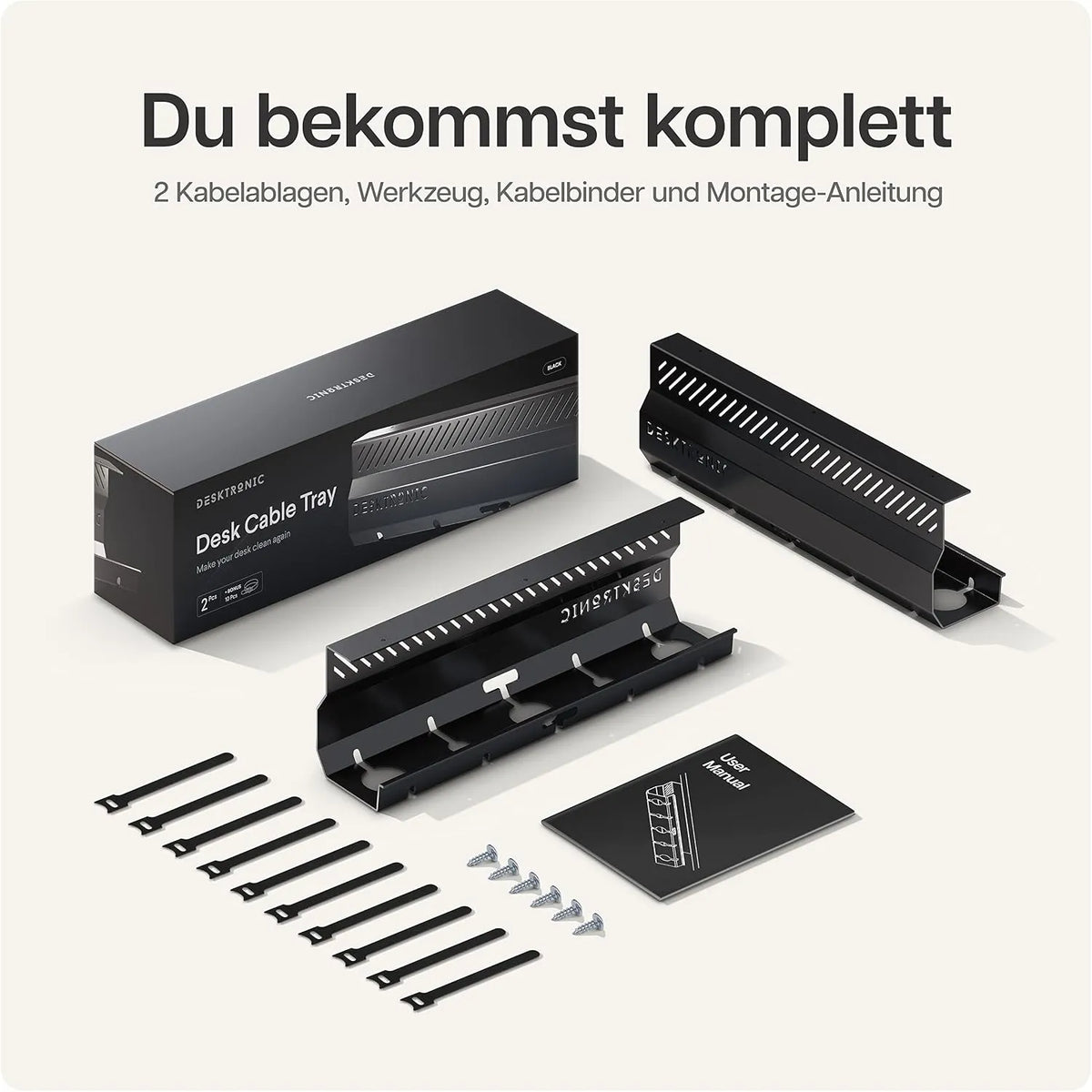 Desktronic Kanal za Kable 43 x 12 cm 2 Kosa
