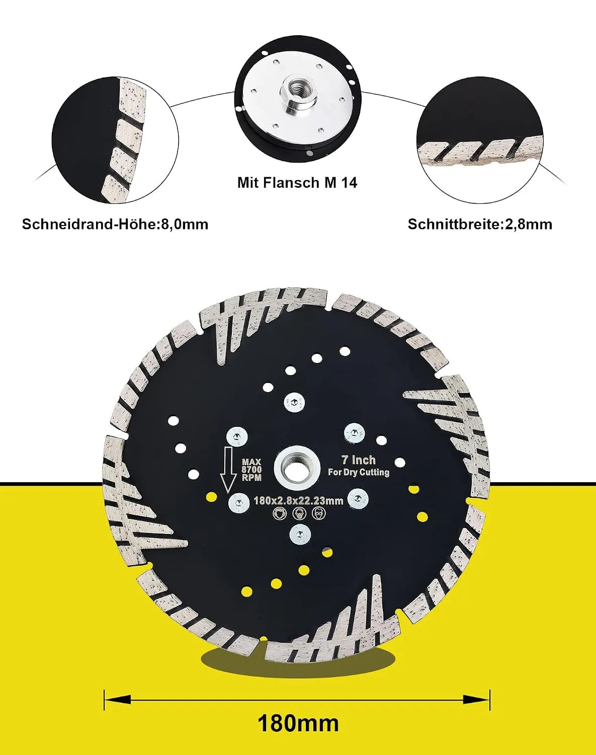 Diamantna Rezalna Plošča M14 180 mm