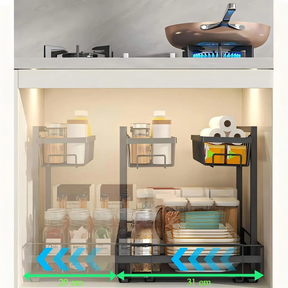 Dvonadstropni Organizator za Pod Umivalnik 31-50 x 39 x 37,5 cm