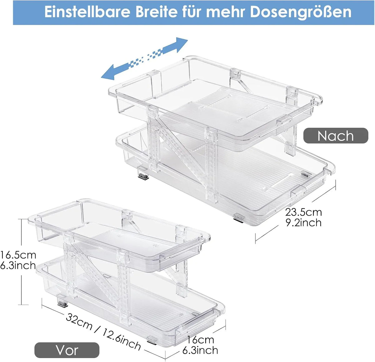 Dvoslojni Organizator Pločevink Za Hladilnik 34x17x9 cm