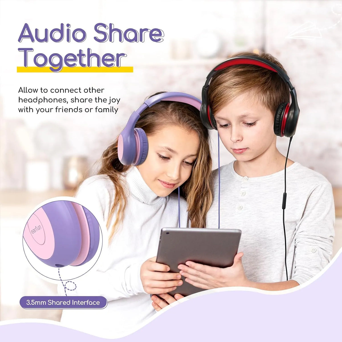 EarFun Otroške Žične Slušalke z Mikrofonom 1 Kos